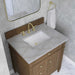 James Martin Brittany 30 Inch Single Vanity in Pecan With Victorian Silver Silestone Top