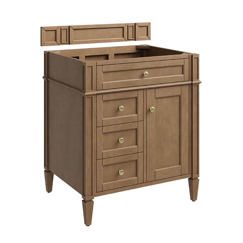 James Martin Brittany 30" Single Vanity in Pecan Cabinet Only