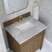 James Martin Brittany 30" Single Vanity in Pecan With Carrara White Marble Top