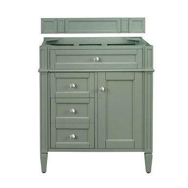 James Martin Brittany 30" Single Vanity Smokey Celadon Cabinet Only