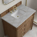 James Martin Brittany 36 Inch Single Vanity in Pecan With Victorian Silver Silestone Top