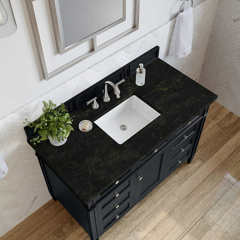 James Martin Brittany 48" Single Vanity in Black Onyx With Phantome Eclos Top