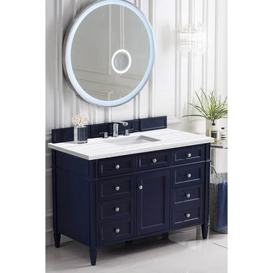 James Martin Brittany 48" Single Vanity Victory Blue With Arctic Fall Solid Surface Top