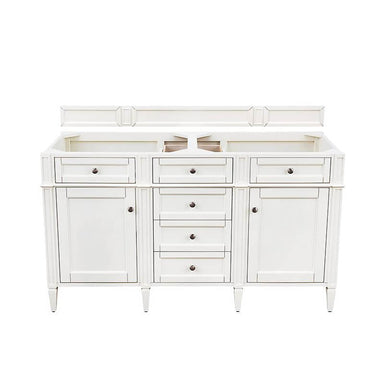 James Martin Brittany 60" Double Vanity Bright White Cabinet Only