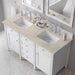 James Martin Brittany 60 Double Vanity in Bright White With Tajnar Eclos Top