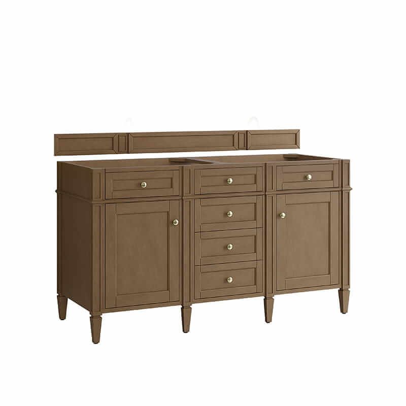 James Martin Brittany 60" Double Vanity in Pecan Cabinet Only