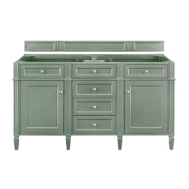 James Martin Brittany 60" Double Vanity Smokey Celadon Cabinet Only