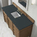 James Martin Brittany 60 Inch Single Vanity in Pecan With Charcoal Soapstone Silestone Top