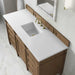 James Martin Brittany 60 Inch Single Vanity in Pecan With White Zeus Silestone Top