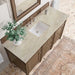 James Martin Brittany 60 Inch Single Vanity in Saddle Brown With Tajnar Eclos Top