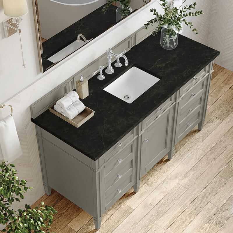 James Martin Brittany 60 Inch Single Vanity in Urban Gray With Phantome Eclos Top
