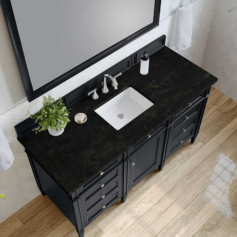 James Martin Brittany 60" Single Vanity in Black Onyx Phantome Eclos Top