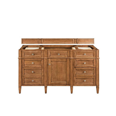 James Martin Brittany 60" Single Vanity Saddle Brown Cabinet Only