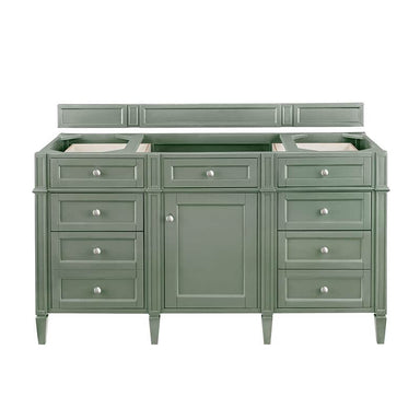 James Martin Brittany 60" Single Vanity Smokey Celadon Cabinet Only