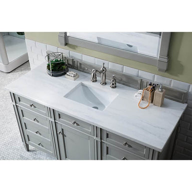 James Martin Brittany 60" Single Vanity Urban Gray With Arctic Fall Solid Surface Top