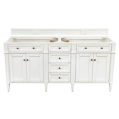James Martin Brittany 72" Double Vanity Bright White Cabinet Only