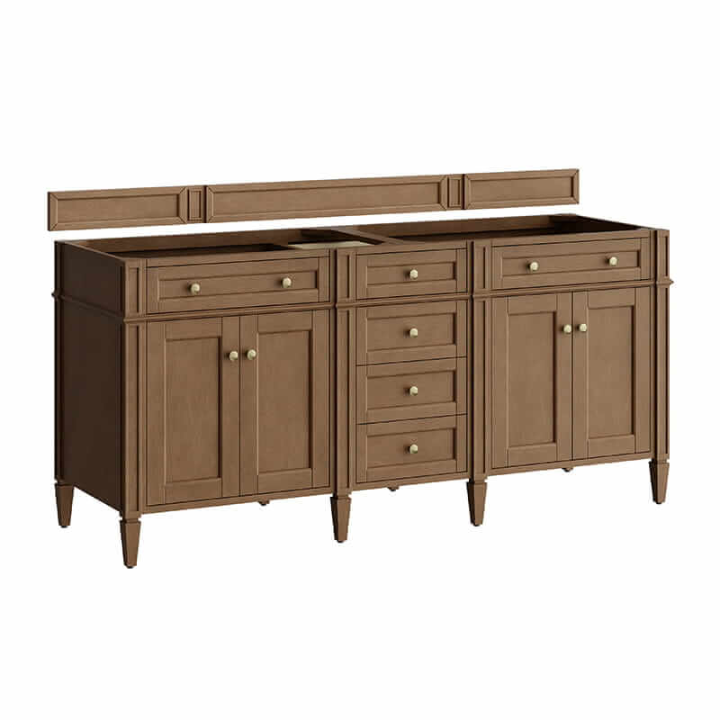 James Martin Brittany 72" Double Vanity in Pecan Cabinet Only