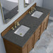 James Martin Brittany 72" Double Vanity in Pecan With Parisien Bleu Silestone Top