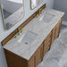 James Martin Brittany 72" Double Vanity in Pecan With Victorian Silver Silestone Top