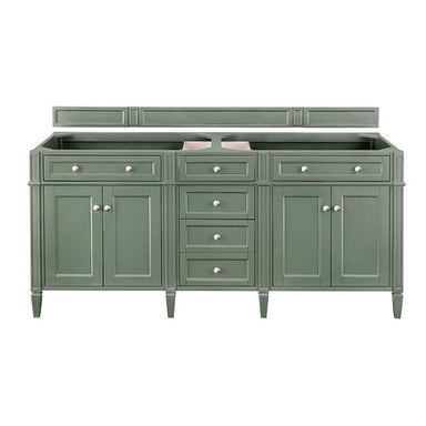 James Martin Brittany 72" Double Vanity Smokey Celadon Cabinet Only