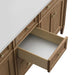 James Martin Brittany 72 Inch Double Vanity in Pecan With Soft Close Undermount Drawer Slides