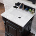 James Martin Brookfield 26 Inch Single Vanity in Antique Black With Carrara Marble Top
