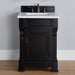 James Martin Brookfield 26 Inch Single Vanity in Antique Black With White Zeus Silestone Top