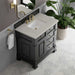 James Martin Brookfield 36 Inch Single Vanity in Black Onyx With Siberian Silestone Top