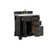 James Martin Brookfield 36" Single Vanity Black Onyx Arctic Fall Solid Surface Top Corner View