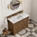 James Martin Brookfield 48 Inch Single Vanity in Honey Oak With Carrara White Marble Top