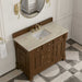 James Martin Brookfield 48 Inch Single Vanity in Honey Oak With Tajnar Eclos Top