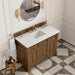 James Martin Brookfield 48 Inch Single Vanity in Honey Oak With White Zeus Silestone Top