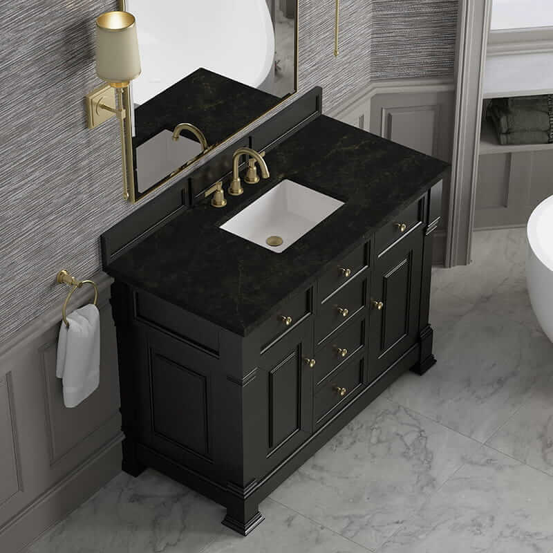 James Martin Brookfield 48" Single Vanity in Black Onyx With Phantome Eclos Top