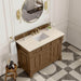 James Martin Brookfield 48" Single Vanity in Honey Oak With Eternal Marfil Silestone Top