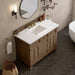 James Martin Brookfield 48" Single Vanity in Pecan With Arctic Fall Solid Surface Top