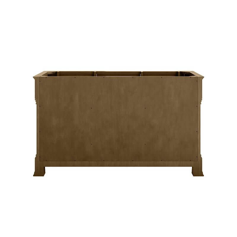 James Martin Brookfield 60" Double Vanity Honey Oak Back View