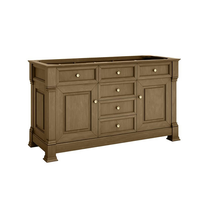 James Martin Brookfield 60" Double Vanity Honey Oak Cabinet Only