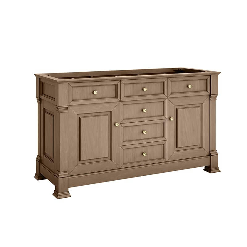 James Martin Brookfield 60" Double Vanity Pecan Cabinet Only