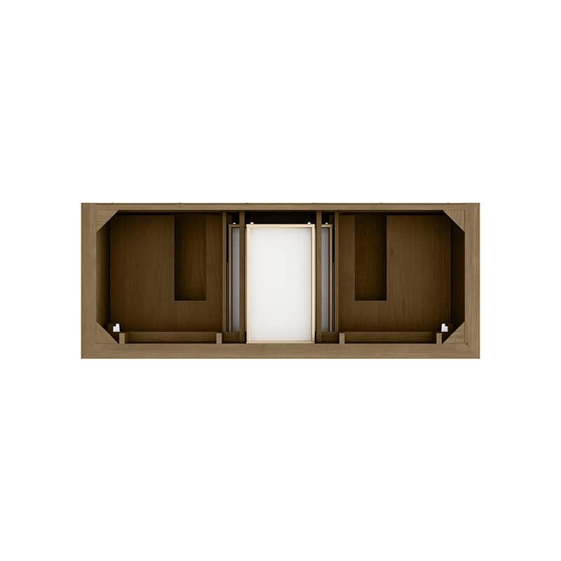 James Martin Brookfield 60 Inch Double Vanity Honey Oak Top View