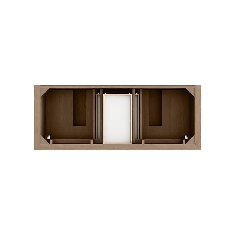 James Martin Brookfield 60 Inch Double Vanity Pecan Top View