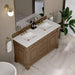 James Martin Brookfield 60 Inch Double Vanity Pecan With White Zeus Silestone Top