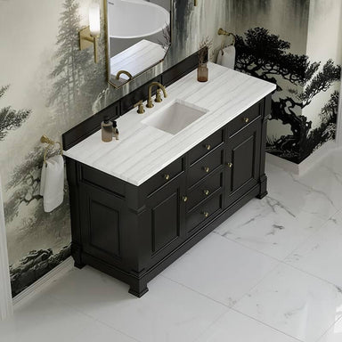 James Martin Brookfield 60" Single Vanity Black Onyx With Arctic Fall Solid Surface Top