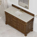 James Martin Brookfield 60" Single Vanity in Honey Oak With Siberian Silestone Top