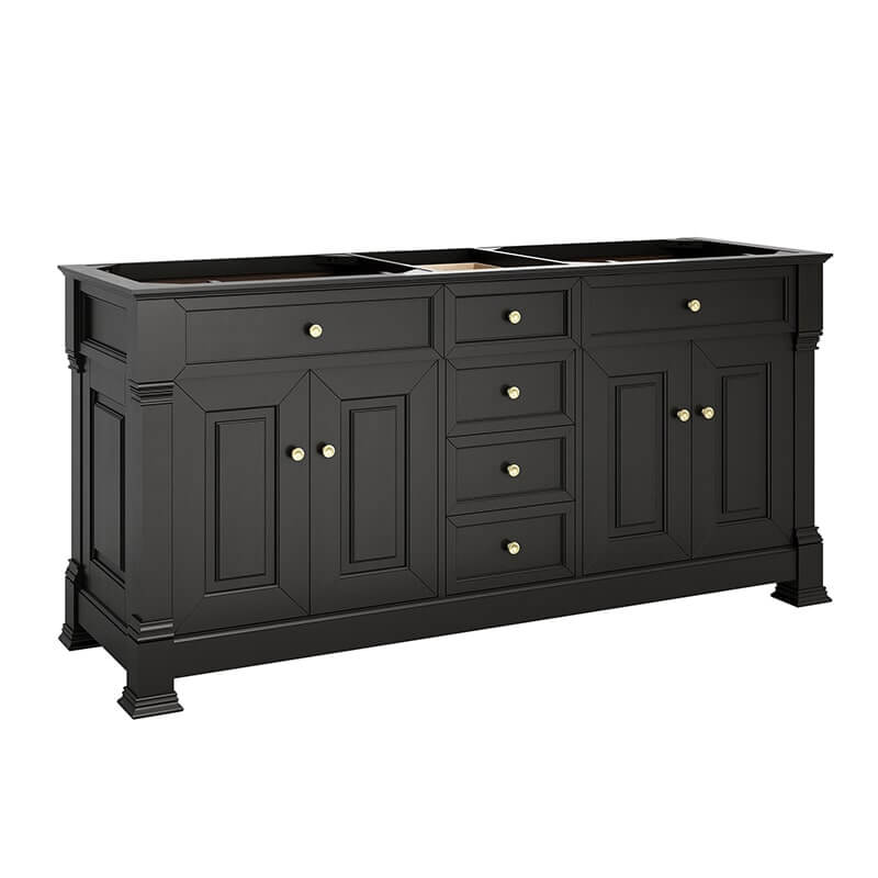 James Martin Brookfield 72" Double Vanity Black Onyx Cabinet Only