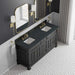 James Martin Brookfield 72" Double Vanity in Black Onyx With Charcoal Soapstone Silestone Top