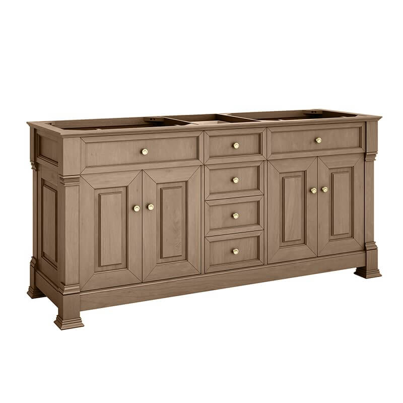 James Martin Brookfield 72" Double Vanity Pecan Cabinet Only
