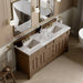 James Martin Brookfield 72" Double Vanity Pecan With Carrara White Marble Top