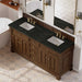 James Martin Brookfield 72 Inch Double Vanity in Honey Oak With Phantome Eclos Top