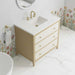 James Martin Celeste 36 Inch Single Vanity in Sunwashed Oak With Embossed Shagreen With White Zeus Silestone Top