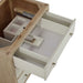 James Martin Celeste 36" Single Vanity in Sunwashed Oak With Embossed Shagreen Top Side View Open Drawer